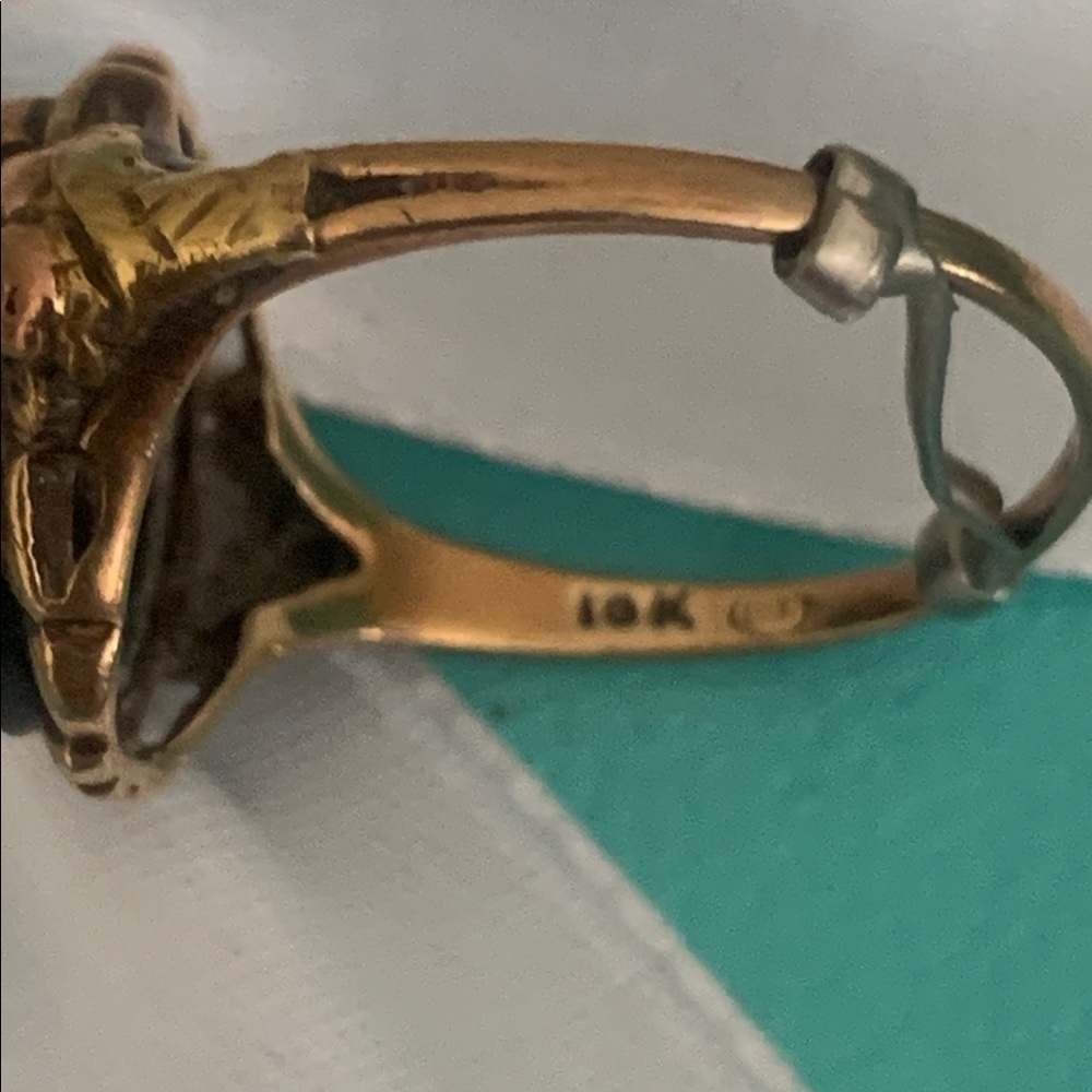 Elegant Black and Gold eastern Star Ring OES vintage 10kt - Picture 5 of 6